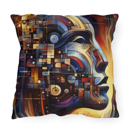 Reflective Tachism Shield Outdoor Pillows