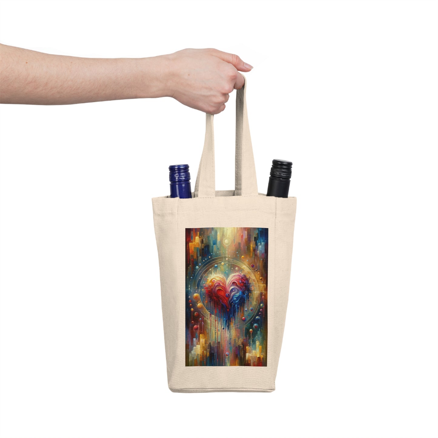 Unified Heart Reflections Double Wine Tote Bag