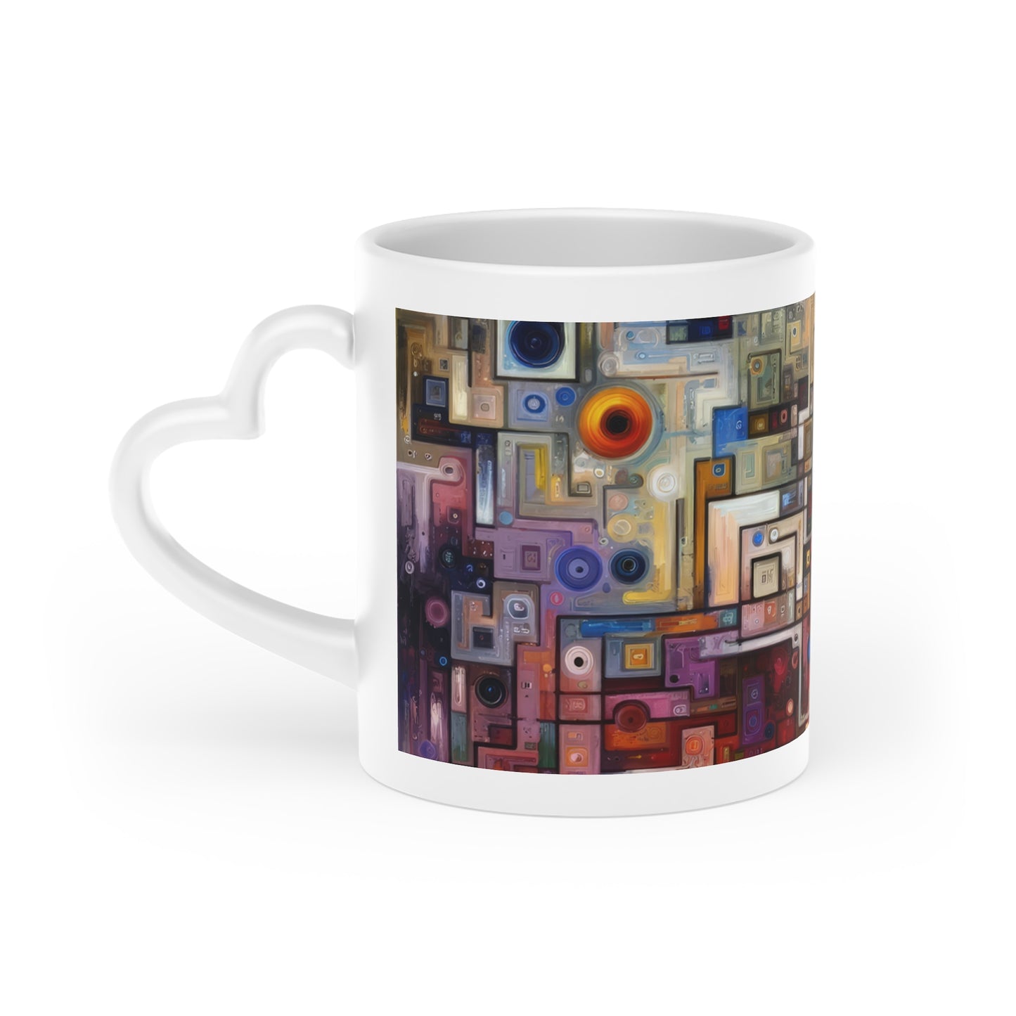 Witty Conversation Tapestry Heart-Shaped Mug