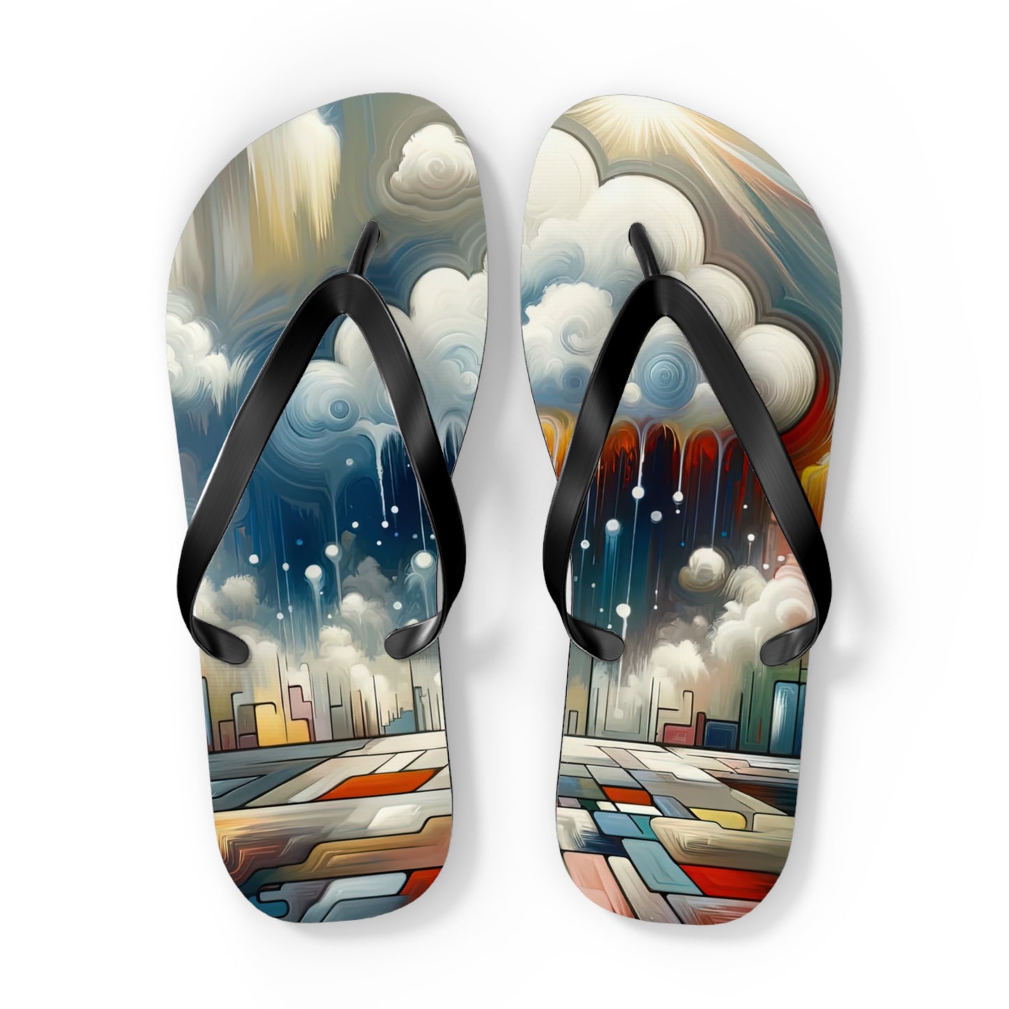 Grounding Silver Clouds Flip Flops