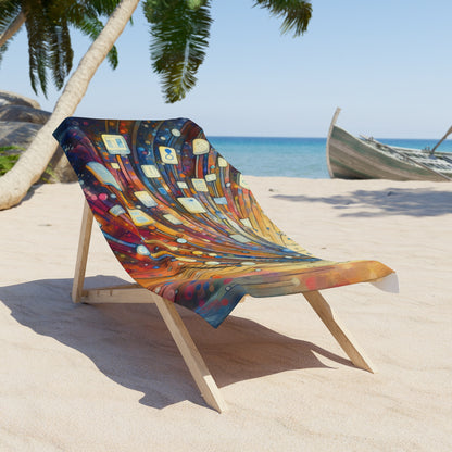 Digital Tapestry Weaving Beach Towel