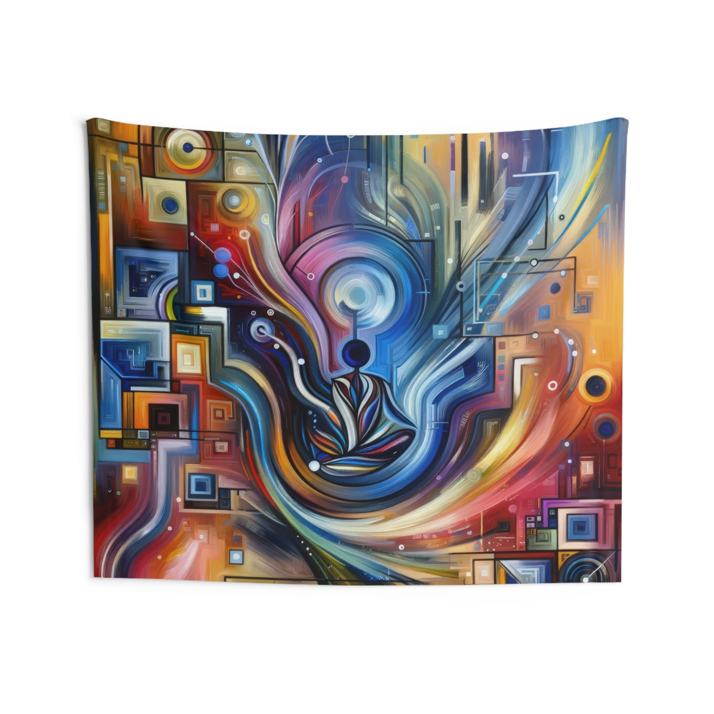 Digital Mindfulness Abstract Indoor Wall Tapestries