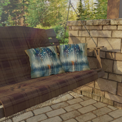 Tachism Digital Escape Outdoor Pillows