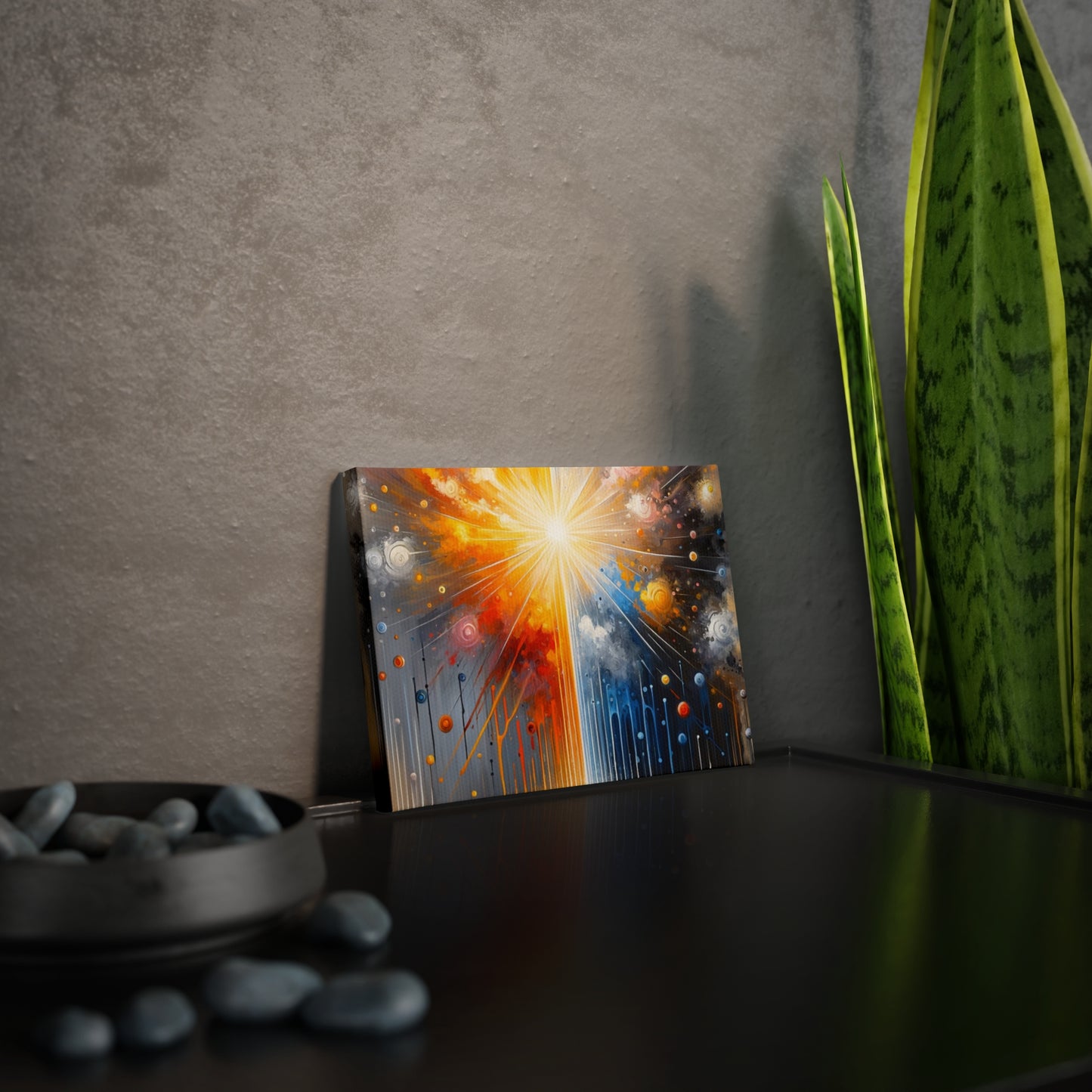 Luminous Abstract Tachism Canvas Photo Tile
