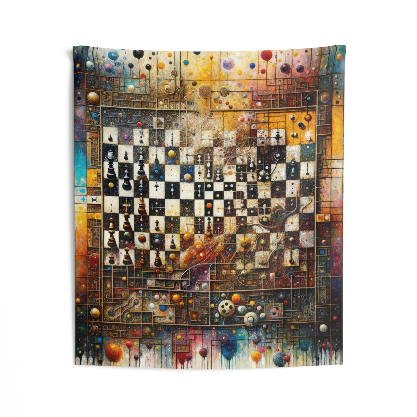 Cosmic Chess Integration Indoor Wall Tapestries