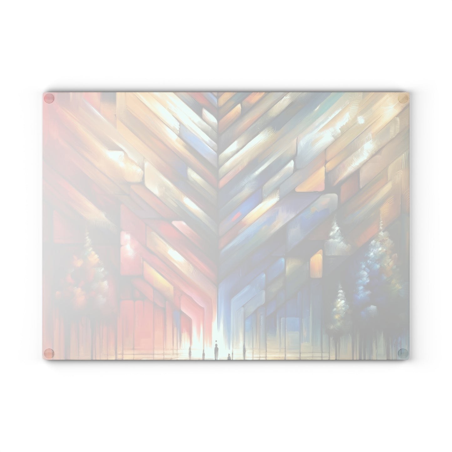 Anchored Tenets Abstraction Glass Cutting Board