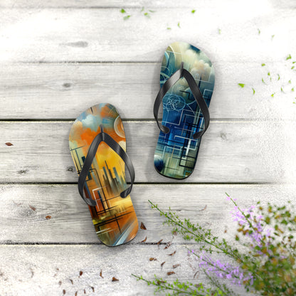 Digital Spiritual Journey Flip Flops