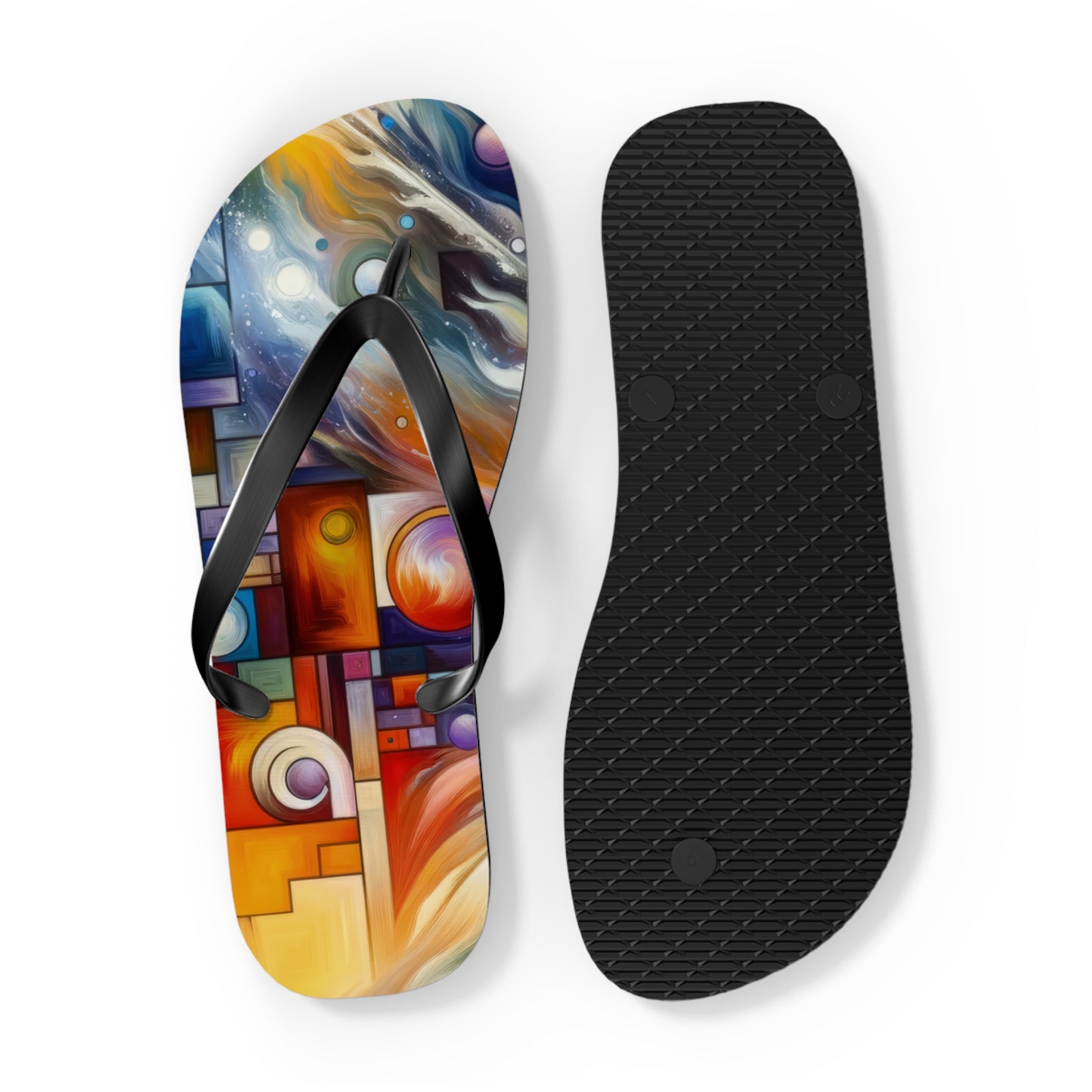 Cosmic Tachism Alchemy Flip Flops