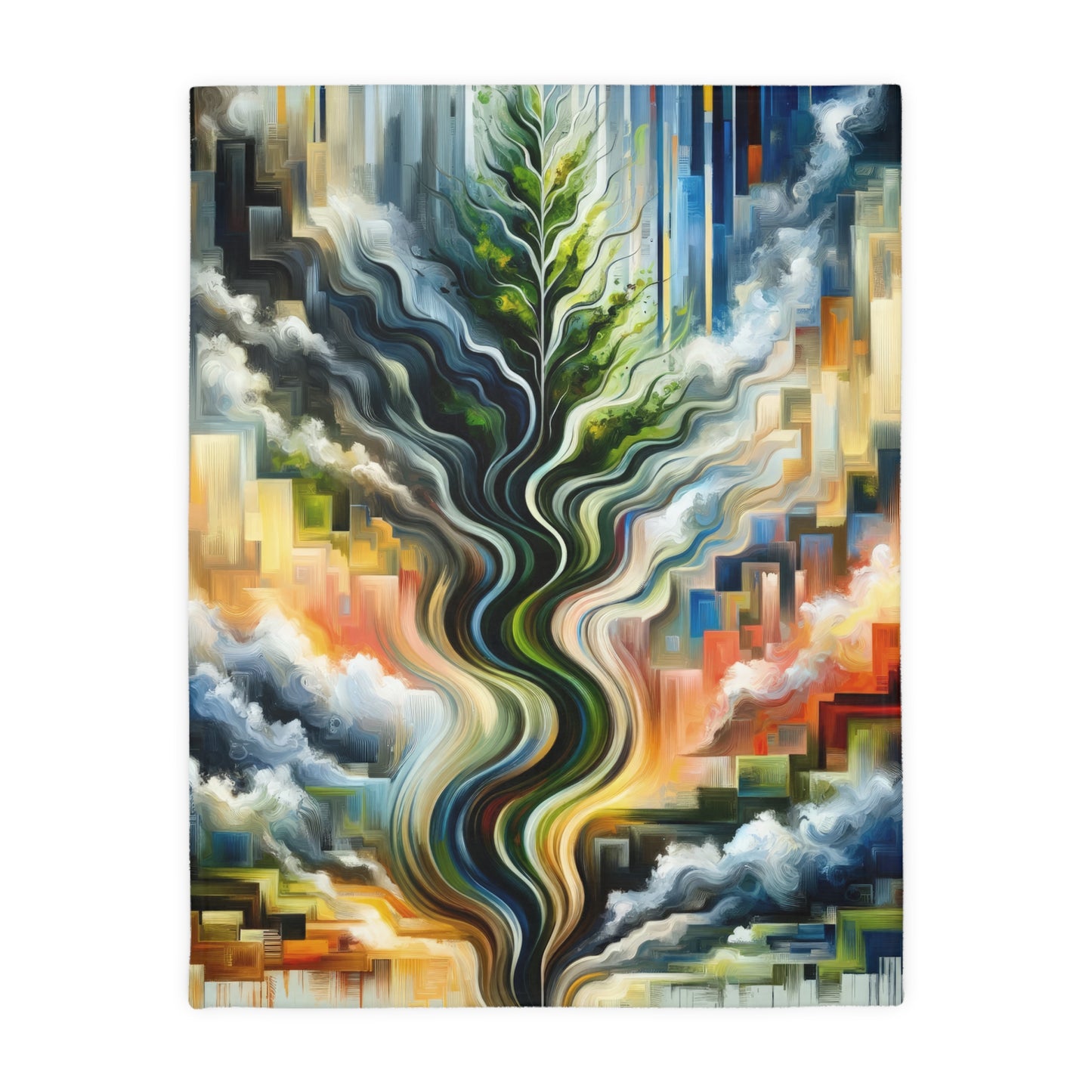 Eternal Digital Contrast Velveteen Microfiber Blanket (Two-sided print)