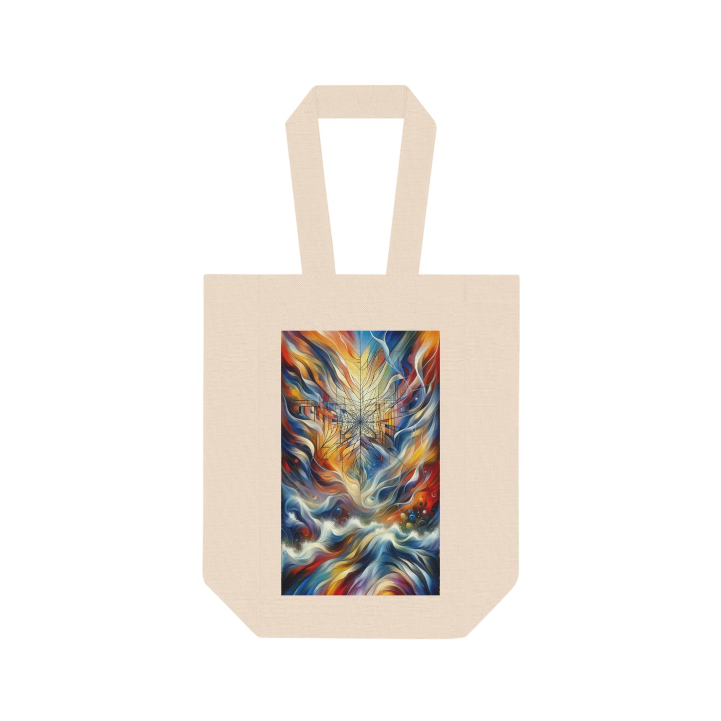 Weaving Renewal Web Double Wine Tote Bag