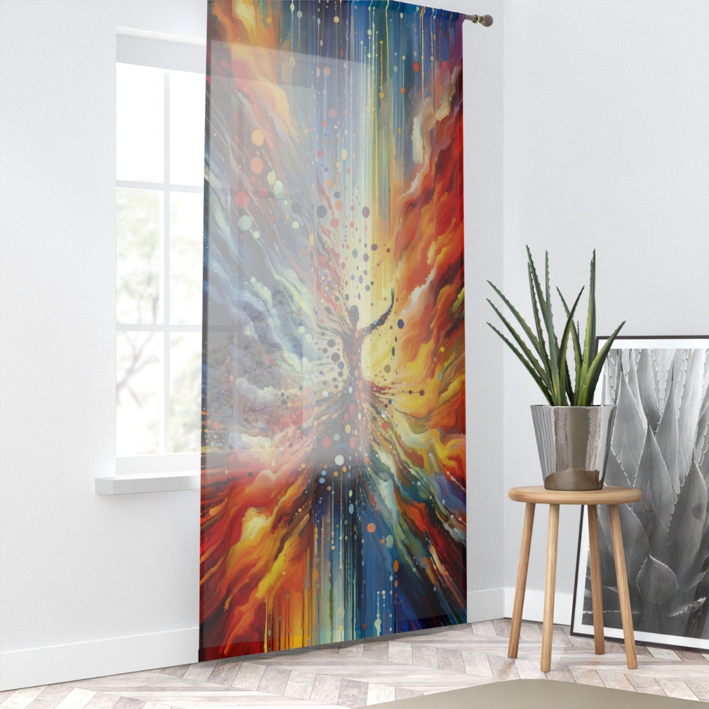 Vibrant Growth Symphony Window Curtain