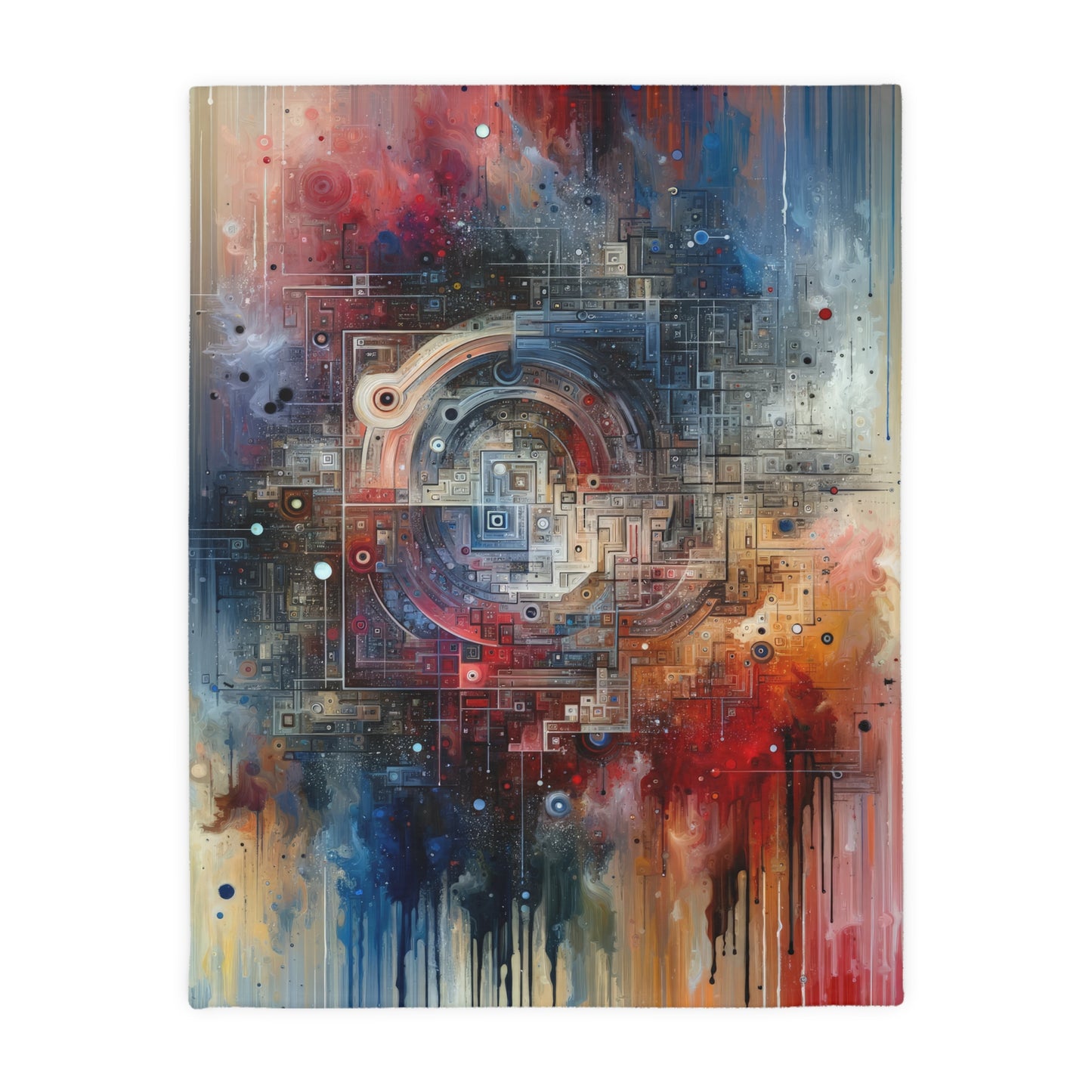 Awareness Algorithm Tachism Velveteen Microfiber Blanket (Two-sided print)