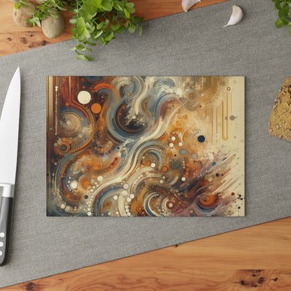 Dynamic Cultural Mosaic Glass Cutting Board