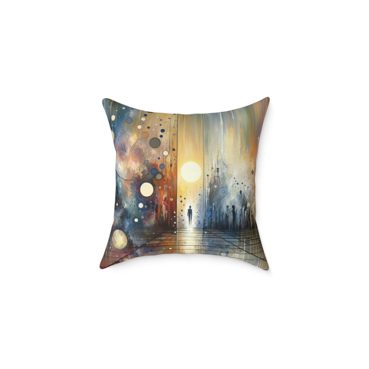 Stillness Transition Abstract Spun Polyester Pillow