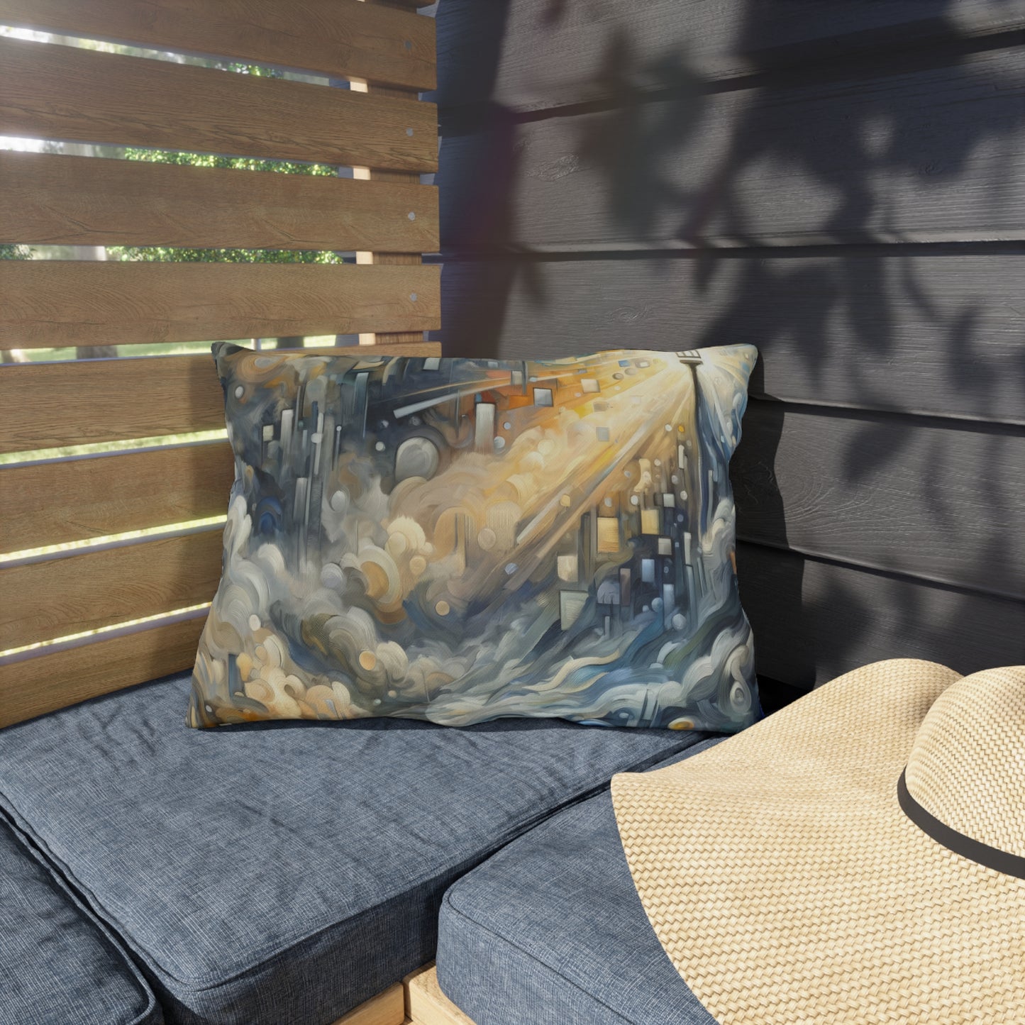 Adrift Beacon Tachism Outdoor Pillows