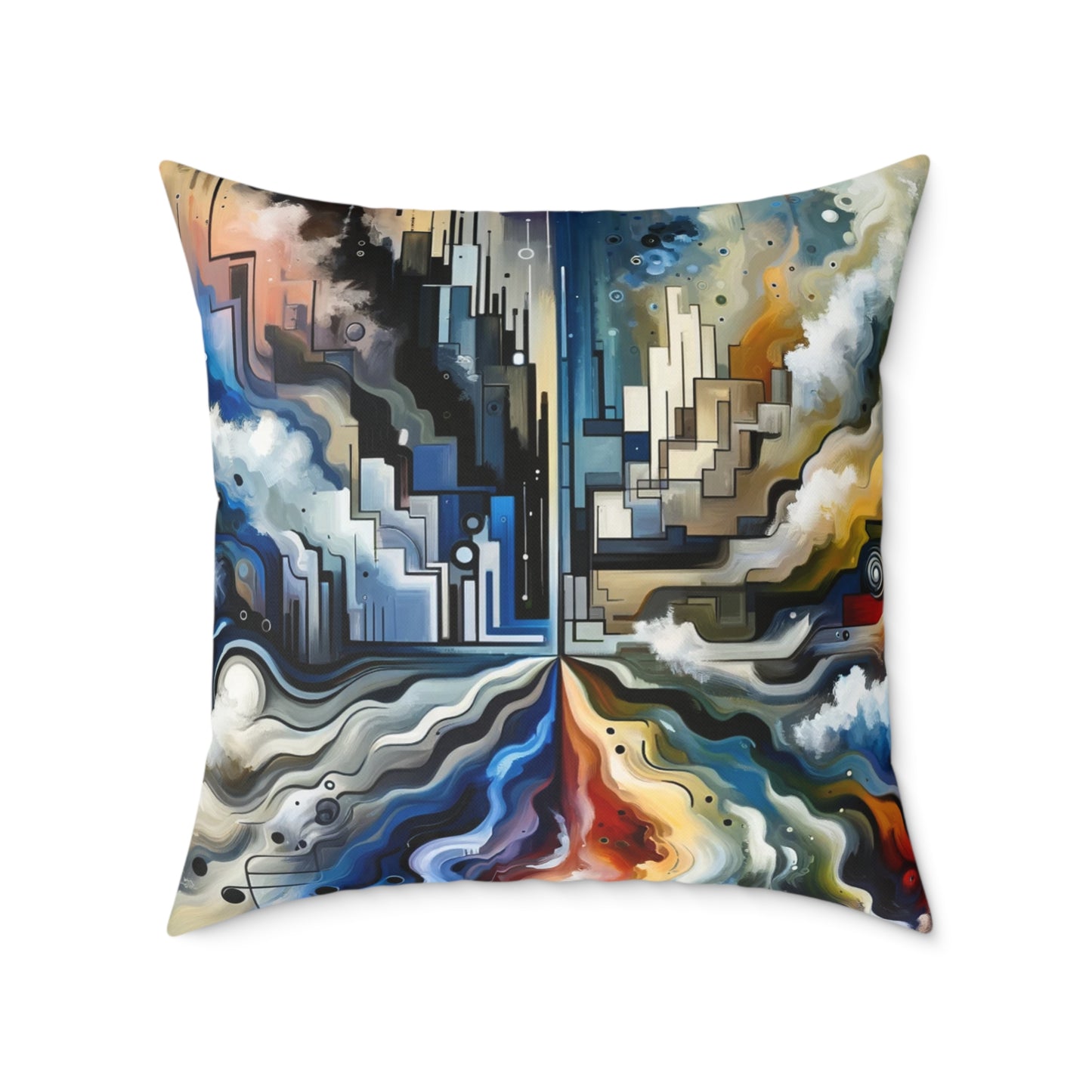 Digital Divide Navigation Spun Polyester Pillow