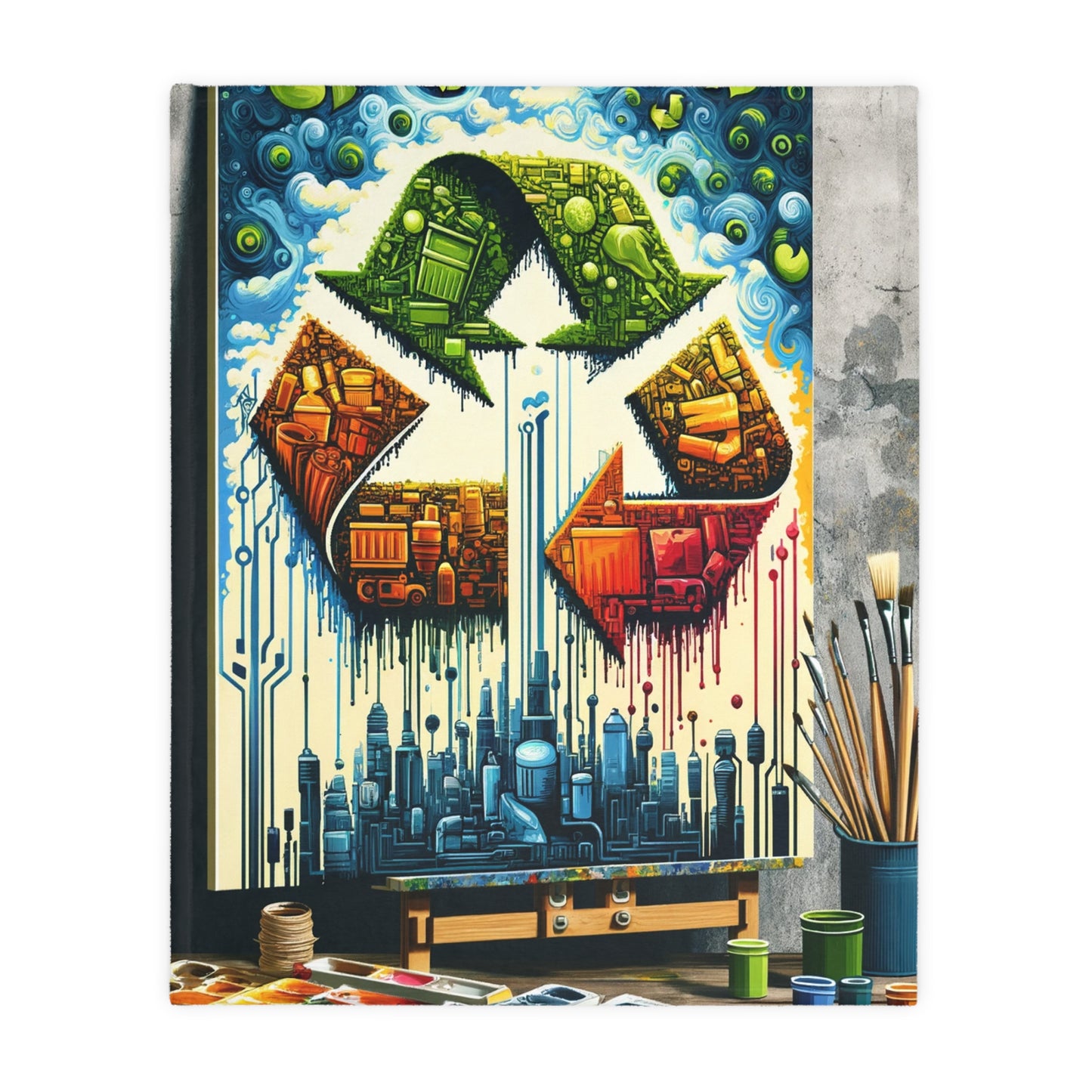Upcycling Lifecycle Artistry Velveteen Microfiber Blanket (Two-sided print)