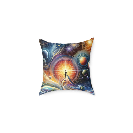 Unified Cosmic Alignment Spun Polyester Pillow