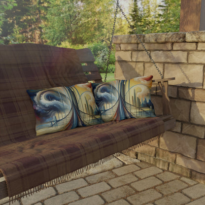 Conscious Bridge Tachism Outdoor Pillows
