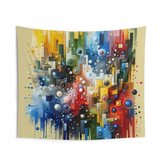 Connected Chromatic Tachism Indoor Wall Tapestries