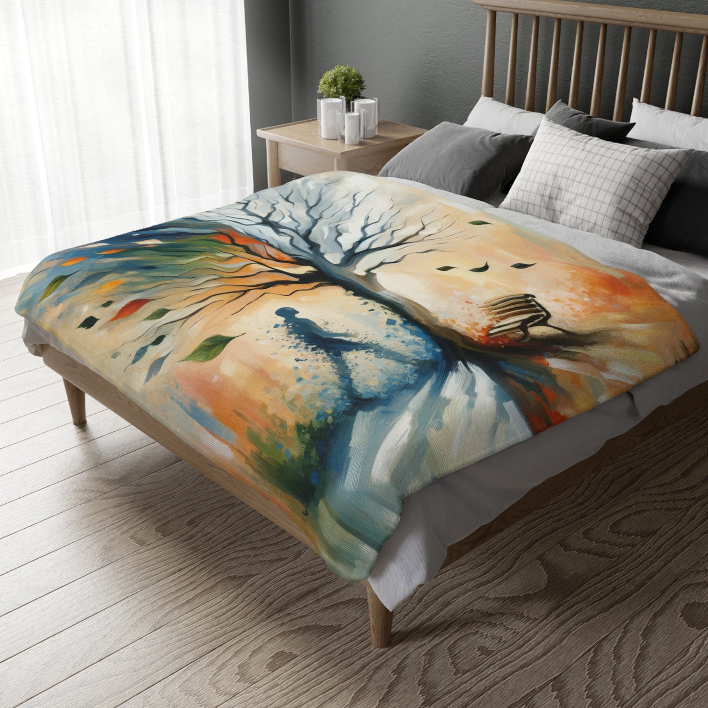 Transient Essence Anchored Velveteen Microfiber Blanket (Two-sided print)