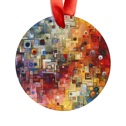 Witty Conversation Tapestry Acrylic Ornament with Ribbon