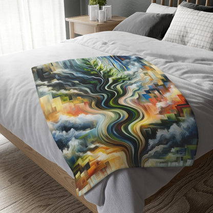 Eternal Digital Contrast Velveteen Microfiber Blanket (Two-sided print)