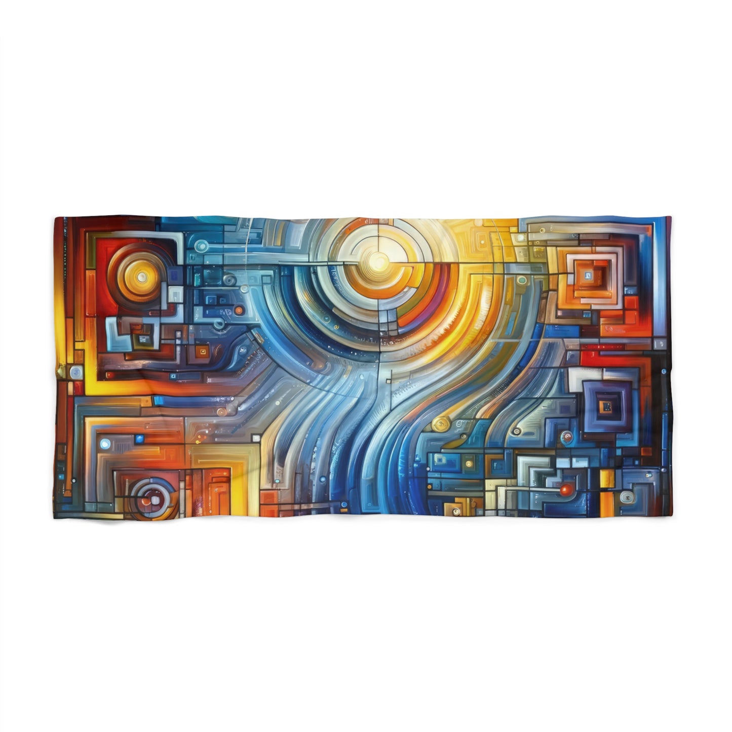 Digital Tachism Connectivity Beach Towel