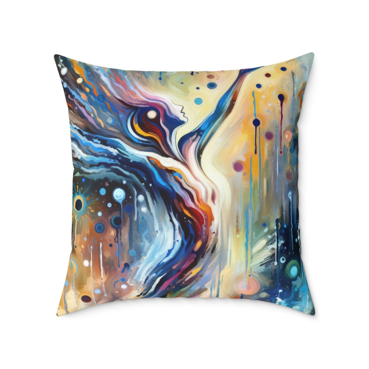 Journey Embrace Tachism Spun Polyester Pillow