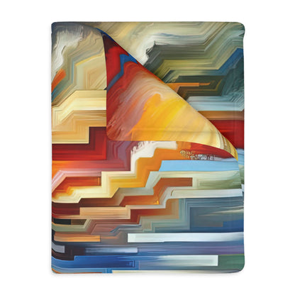 Unity Abstract Vibrancy Velveteen Microfiber Blanket (Two-sided print)