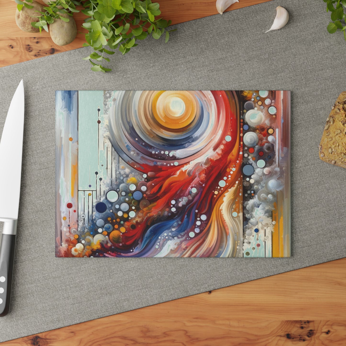 Harmonic Swirl Elegance Glass Cutting Board