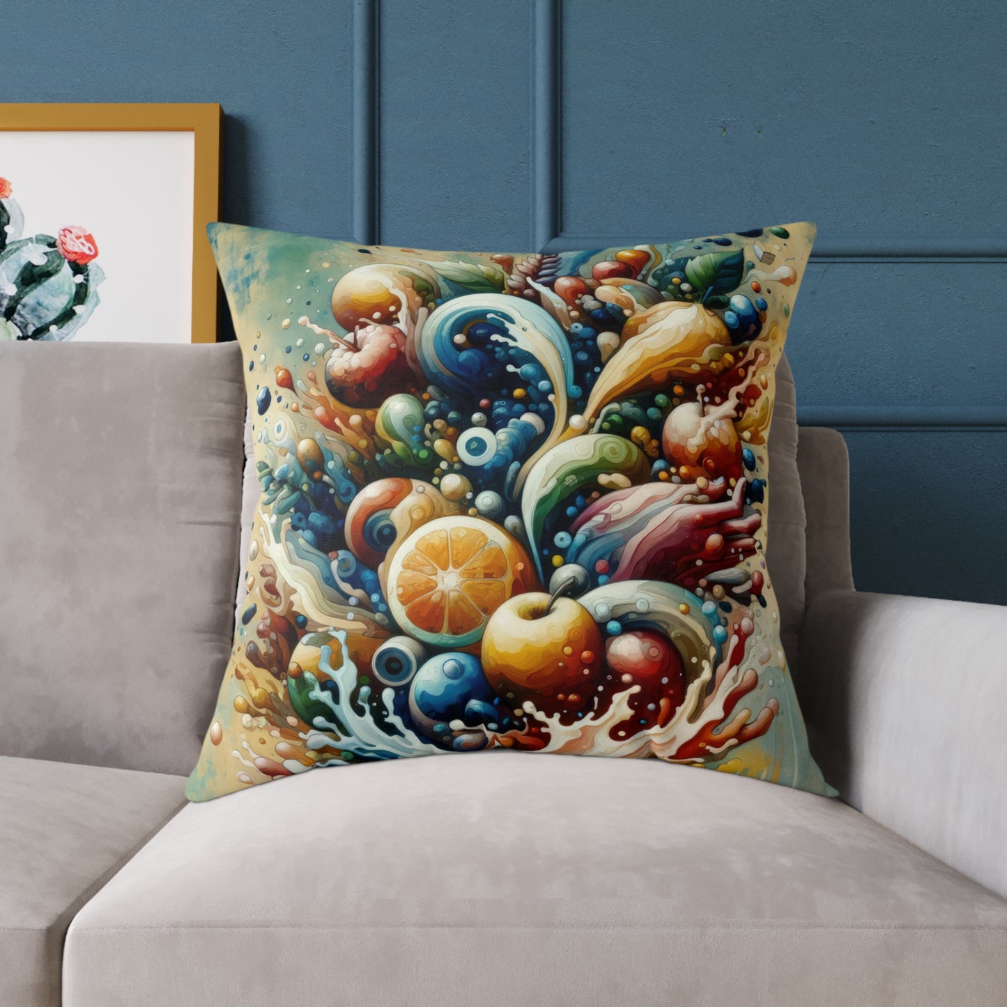 Nourishing Tachism Symphony Spun Polyester Pillow