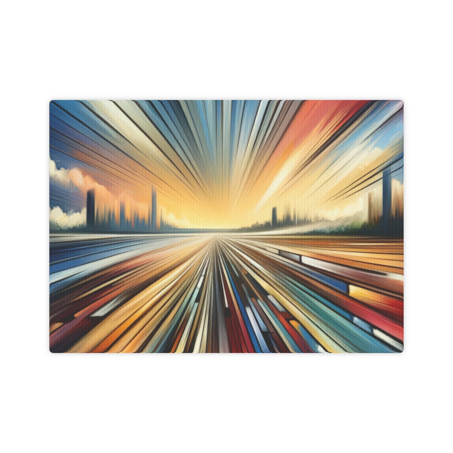 Strategic Horizon Tachism Canvas Photo Tile