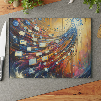 Digital Tapestry Weaving Glass Cutting Board