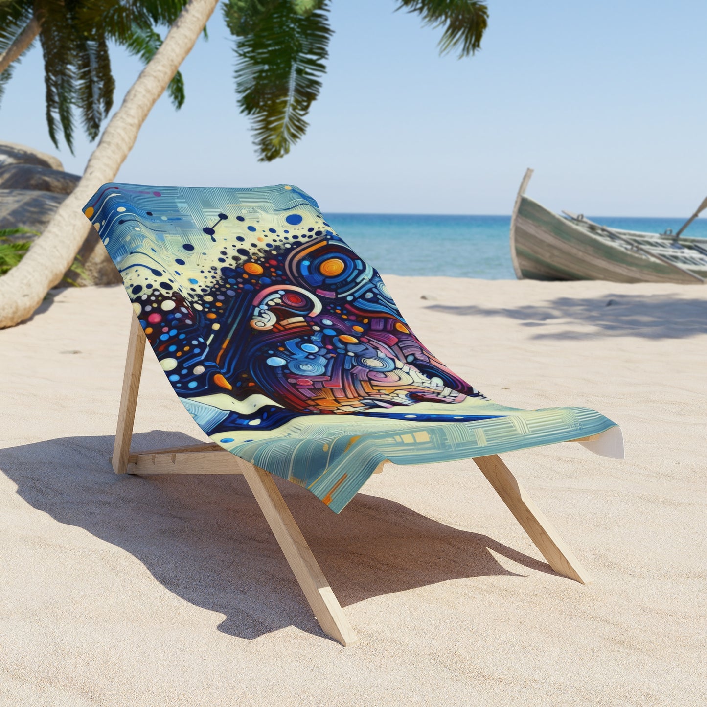 Digital Carving Abstract Beach Towel