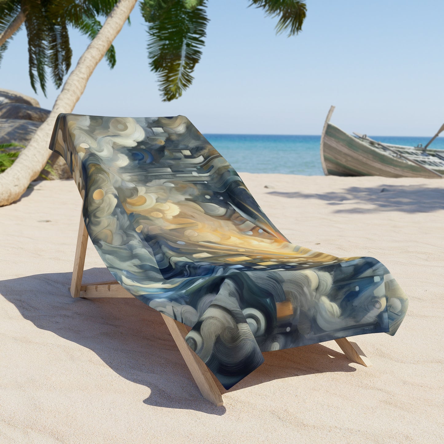 Adrift Beacon Tachism Beach Towel