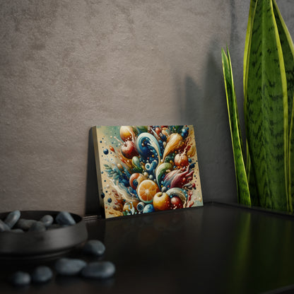 Nourishing Tachism Symphony Canvas Photo Tile