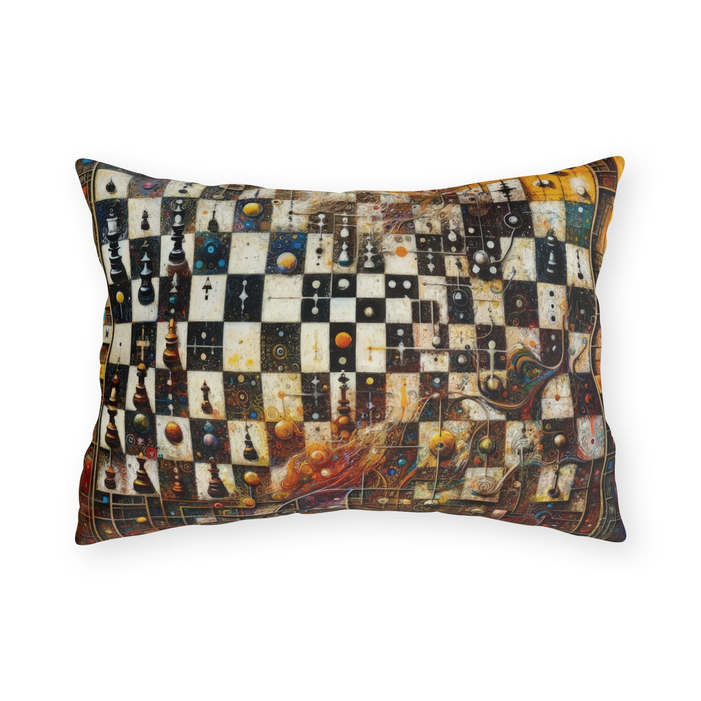 Cosmic Chess Integration Outdoor Pillows