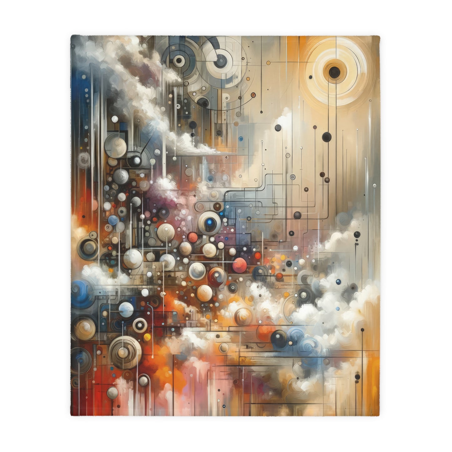 Abstract Mechanical Harmony Velveteen Microfiber Blanket (Two-sided print)