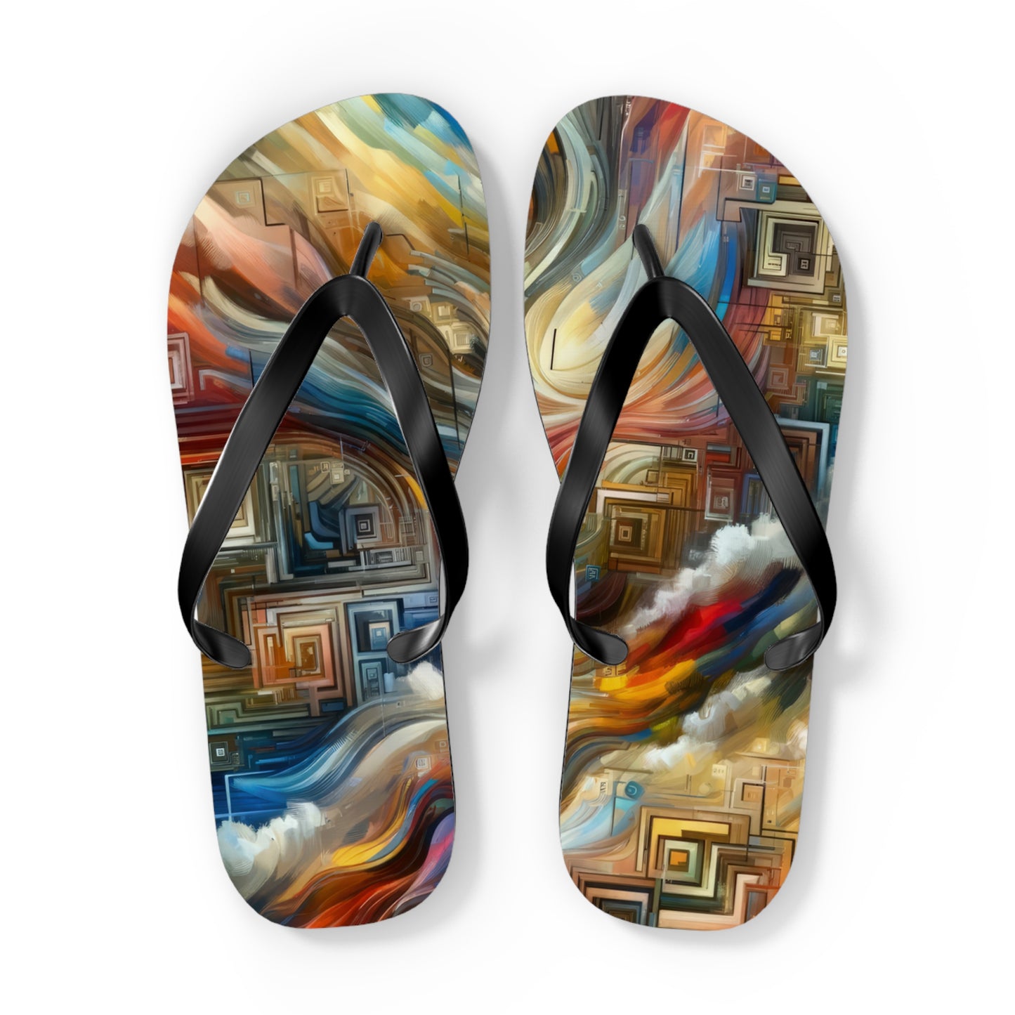 Woven Progress Tapestry Flip Flops