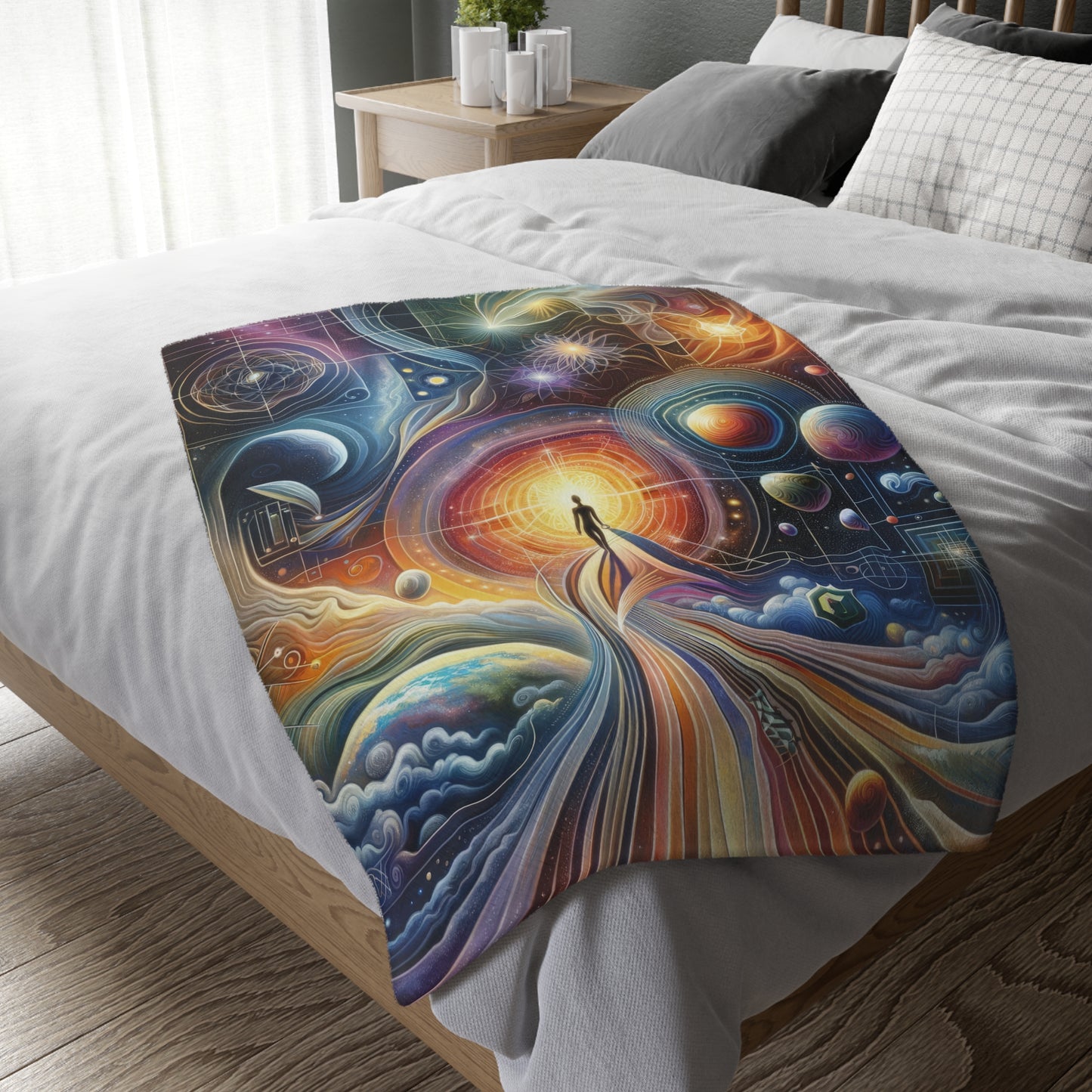 Unified Cosmic Alignment Velveteen Microfiber Blanket (Two-sided print)