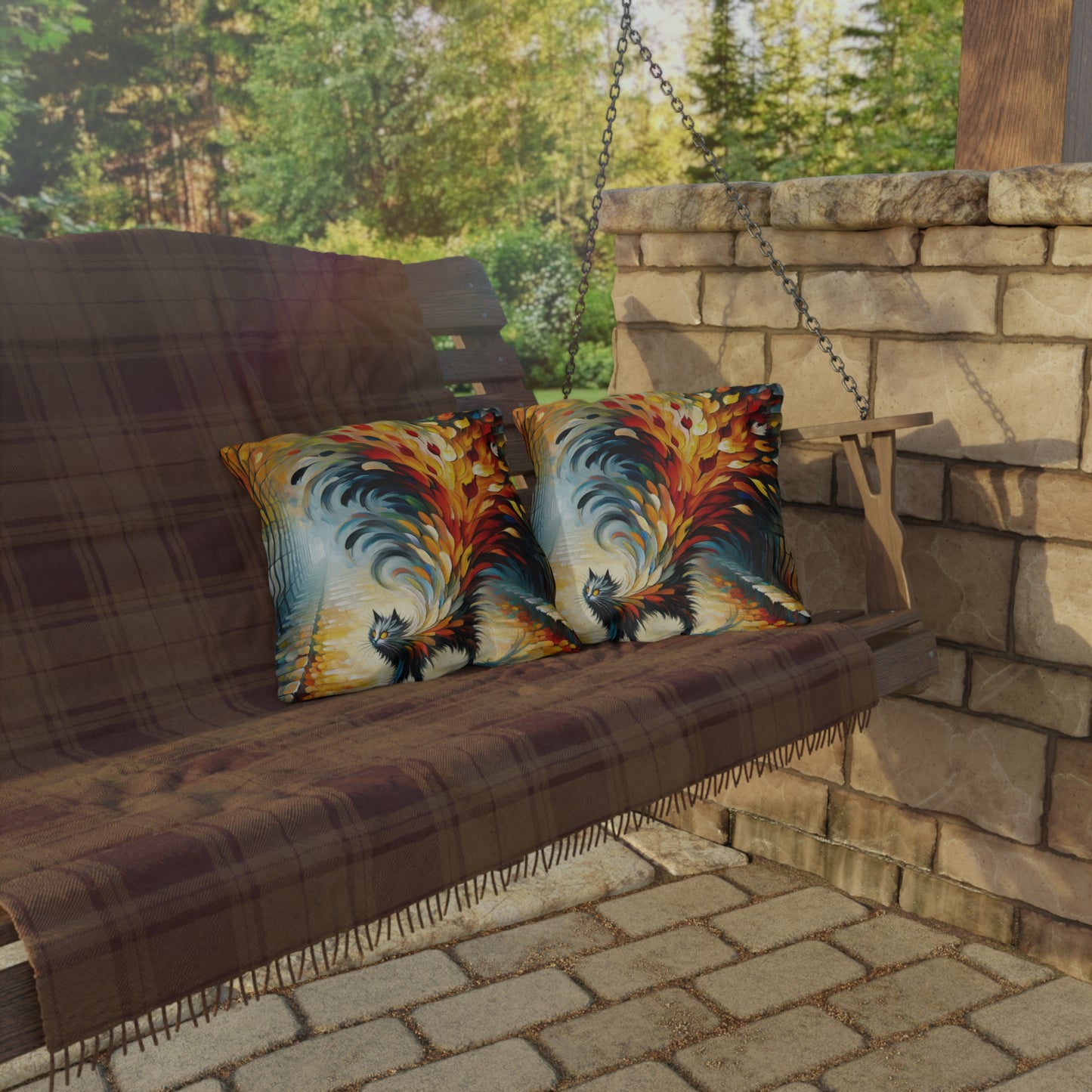 Autumn Whirlwind Escape Outdoor Pillows