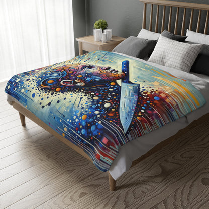 Digital Carving Abstract Velveteen Microfiber Blanket (Two-sided print)