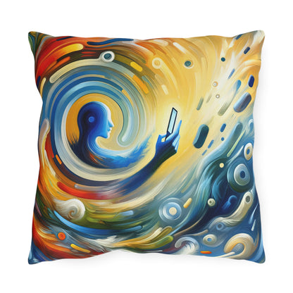 Swipe Connection Tachism Outdoor Pillows