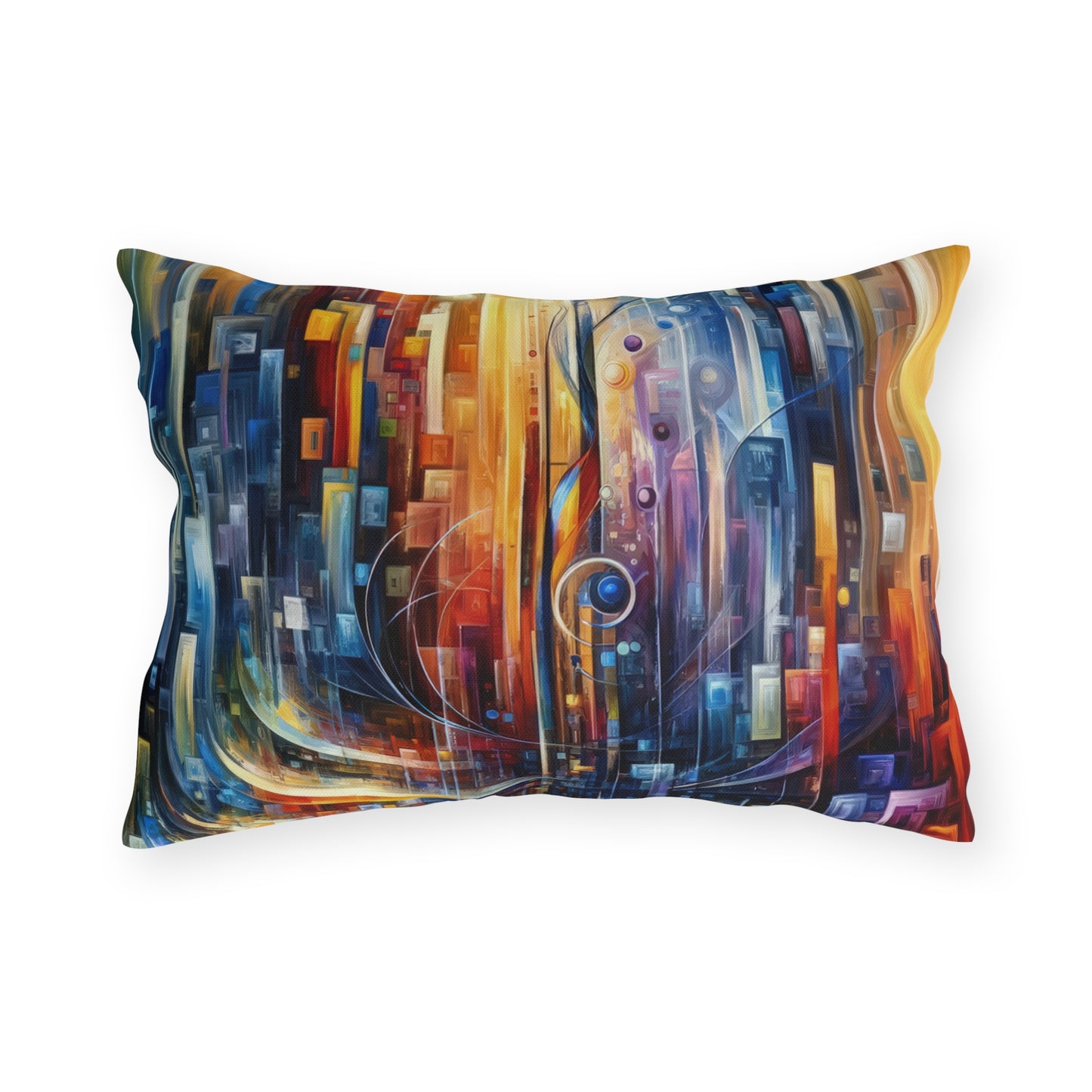 Symphonic Glass Resonance Outdoor Pillows