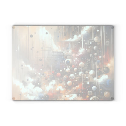 Abstract Mechanical Harmony Glass Cutting Board