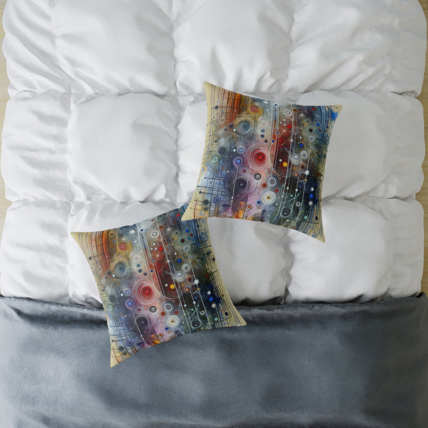 Awakenings Interconnectedness Tachism Spun Polyester Pillow