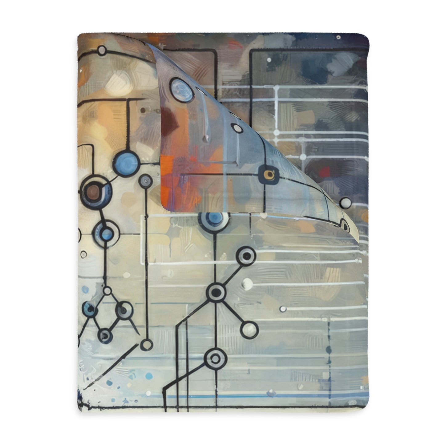 Technological Connectivity Bridge Velveteen Microfiber Blanket (Two-sided print)