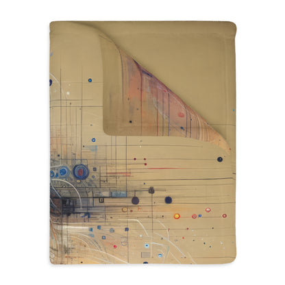 Digital Rhythmic Architecture Velveteen Microfiber Blanket (Two-sided print)