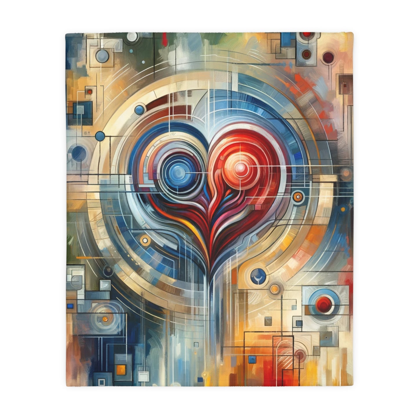 Techno Heart Harmony Velveteen Microfiber Blanket (Two-sided print)